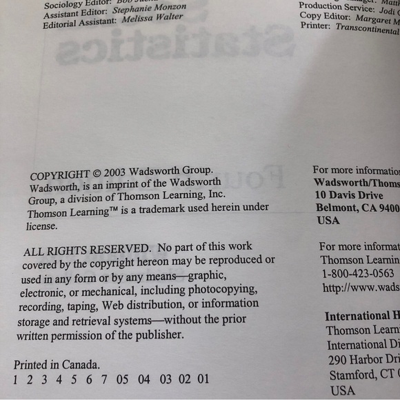 Social Statistics : A Text Using MicroCase by William Fox (2003) 4th Edition - Picture 4 of 5